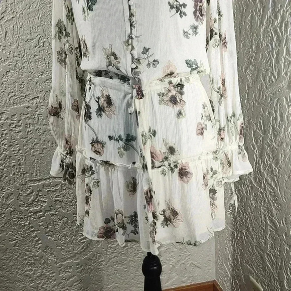 PAIGE Pomello Floral print Silk minidress in white multi - Picture 6 of 7